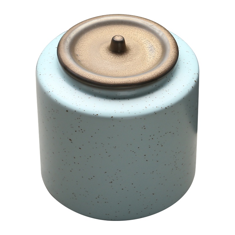 苏氏陶瓷(SUSHI CERAMICS)茶叶罐经典亚光铁锈茶具配件(蓝)