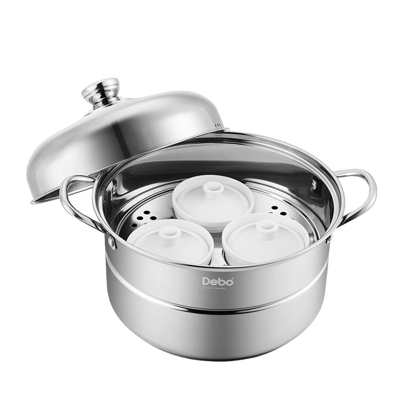 德铂|（Debo）德尔堡DEP-36汤锅高品质不锈钢三层加厚复合底明火电磁炉通用蒸锅