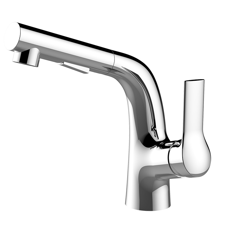 雅鼎8087001全铜面盆抽拉式水龙头卫生间台盆洗手盆洗脸盆冷热水龙头