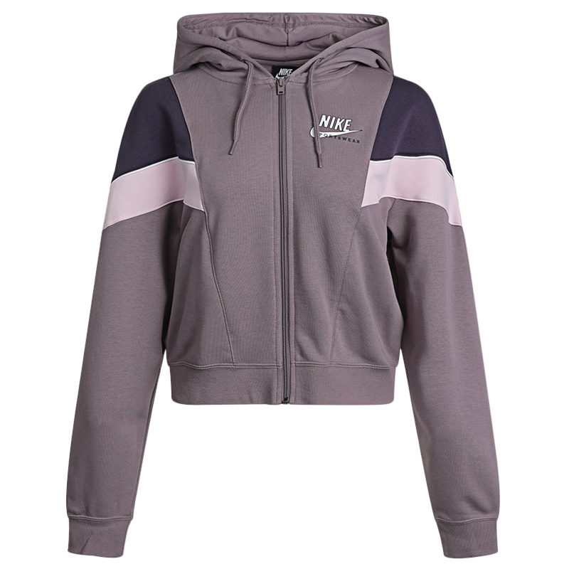 Nike耐克外套女2021春季新款时尚拼色连帽休闲运动夹克CZ8601-531