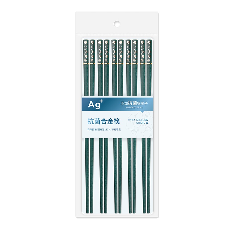 苏宁宜品抗菌合金筷子家庭用高档一人一筷防霉高级日式可爱网红长筷子