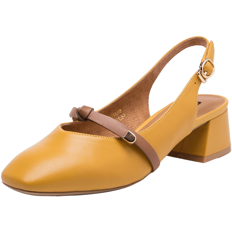 ST&SAT/星期六羊皮革蝴蝶结中跟粗跟时尚单鞋女SS91114268