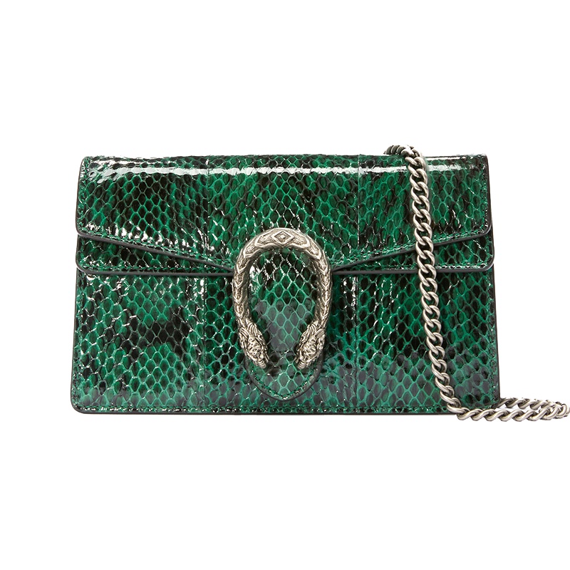 [海外直邮]GUCCI古驰女包Dionysus系列绿色蛇皮超迷你酒神包单肩斜跨手提包476432 LOO0N 3120