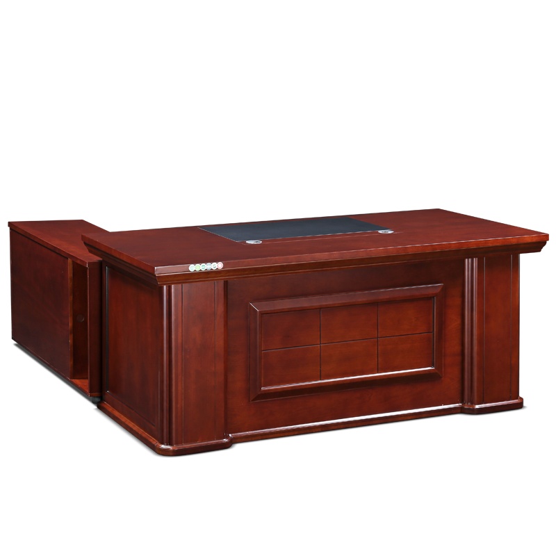 【红心家居】老板桌油漆班台经理桌主管桌实木贴皮办公桌2.4米