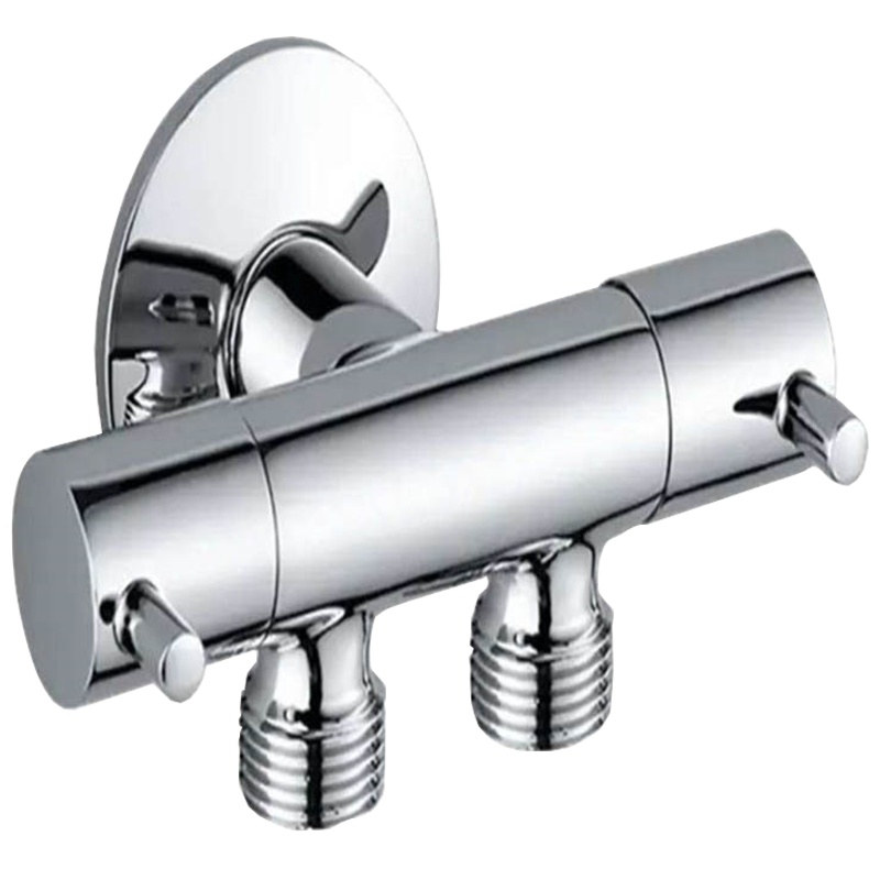 定制角阀[两个]水龙头三角阀家用铜双控一进二出三通古达洗衣机双用角阀双出水