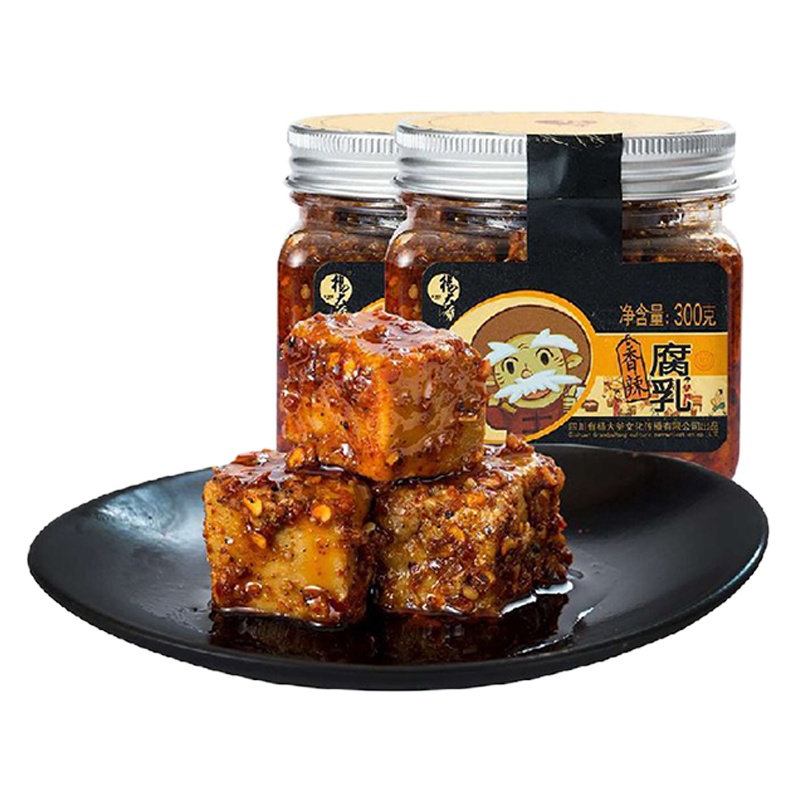 杨大爷夹江香辣豆腐乳300gx2瓶农家自制红腐乳四川特产拌面下饭菜