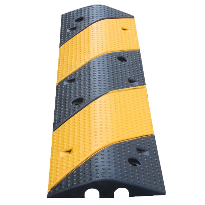 海斯迪克 gnjz-1113 线槽减速 带室内外护线盖线板电缆保护槽橡胶线 斜纹二线槽减速带1000*300*60mm