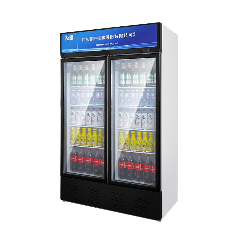 友田(YOUTIAN展示柜商用立式冷藏单门便利店保鲜饮料柜超市冰箱酒吧啤酒柜663L双门塑料直冷