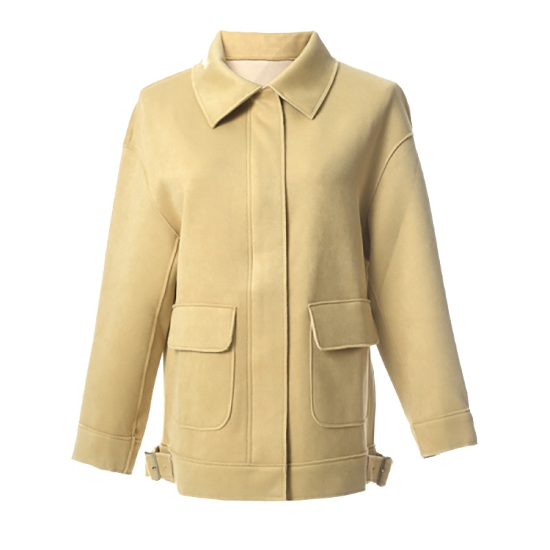 欧昵雪时尚Polo领宽松显瘦外套女休闲洋气长袖夹克