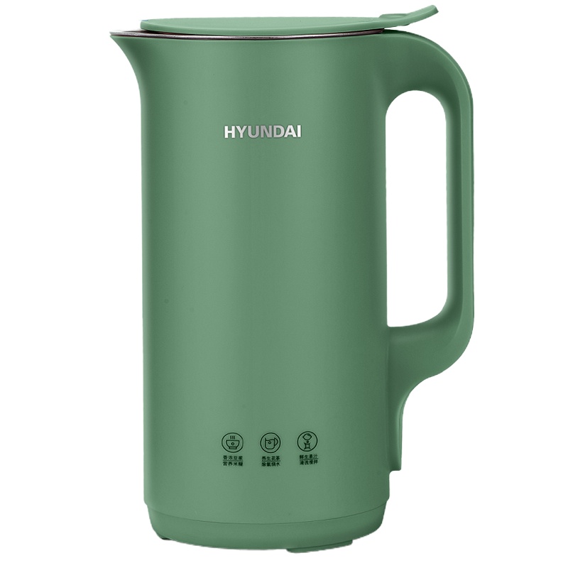 HYUNDAI豆浆机家用单人多功能迷你小型豆浆机加热免过滤料理机 绿色