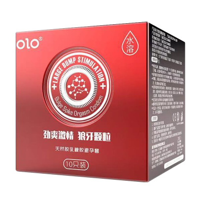 我乐OLO 玻尿酸避孕套[10只装] 男用超薄型0.01大颗粒安全套 大号螺纹狼牙套波点款 成人情趣用品计生用品
