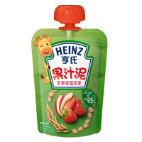 亨氏(Heinz)燕麦果汁泥苹果草莓口味120g 亨氏果泥婴儿果泥吸吸乐 宝宝水果泥辅食宝宝营养零食果汁泥