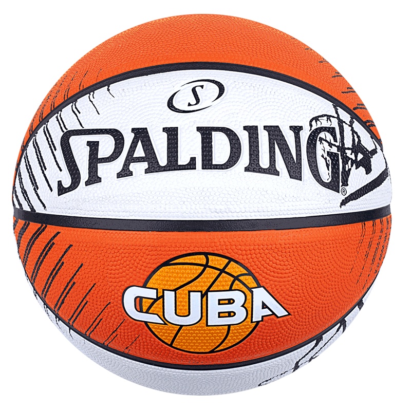 斯伯丁(SPALDING)篮球CUBA联赛84-379Y橘色 84-419Y黑色 橡胶材质 七号篮球 室外篮球