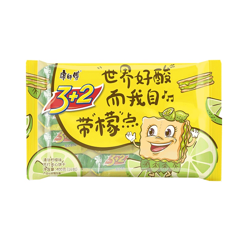 康师傅 苏打饼干清新柠檬味400g 办公室休闲小食美味下午茶
