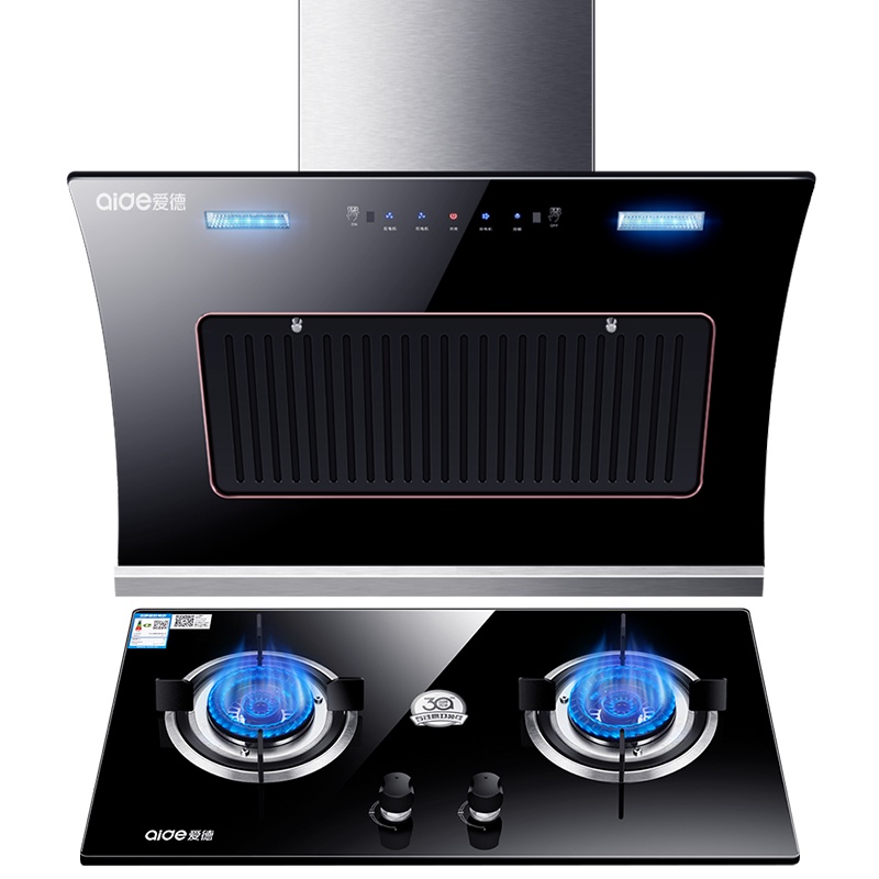 爱德（aide）烟灶套装 【油烟分离】D122+QD25B侧吸式油烟机燃气灶套装 厨电套餐 自清洗烟机 天然气 自行安装