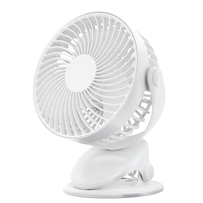 志高(CHIGO)台夹扇usb小风扇 可充电学生桌面夹扇 床上宿舍壁挂扇 手持便携式电风扇C7-1(D)白色充电款