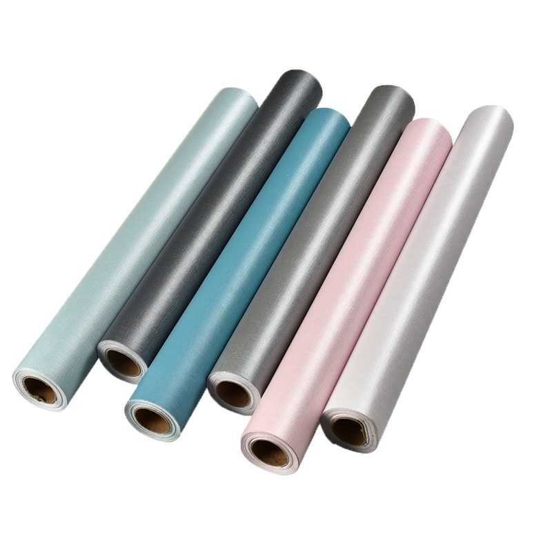 北欧墙纸自粘纯色灰色纸素色卧室宿舍卫生间翻新衣柜墙贴纸 3米长60cm宽马卡龙-淡蓝色 仅墙纸