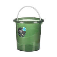 茶花水桶塑料加厚家用欧式洗车桶手提装水储水桶洗澡桶11L提水桶巧提手宽边水桶-S 0249 颜色随机