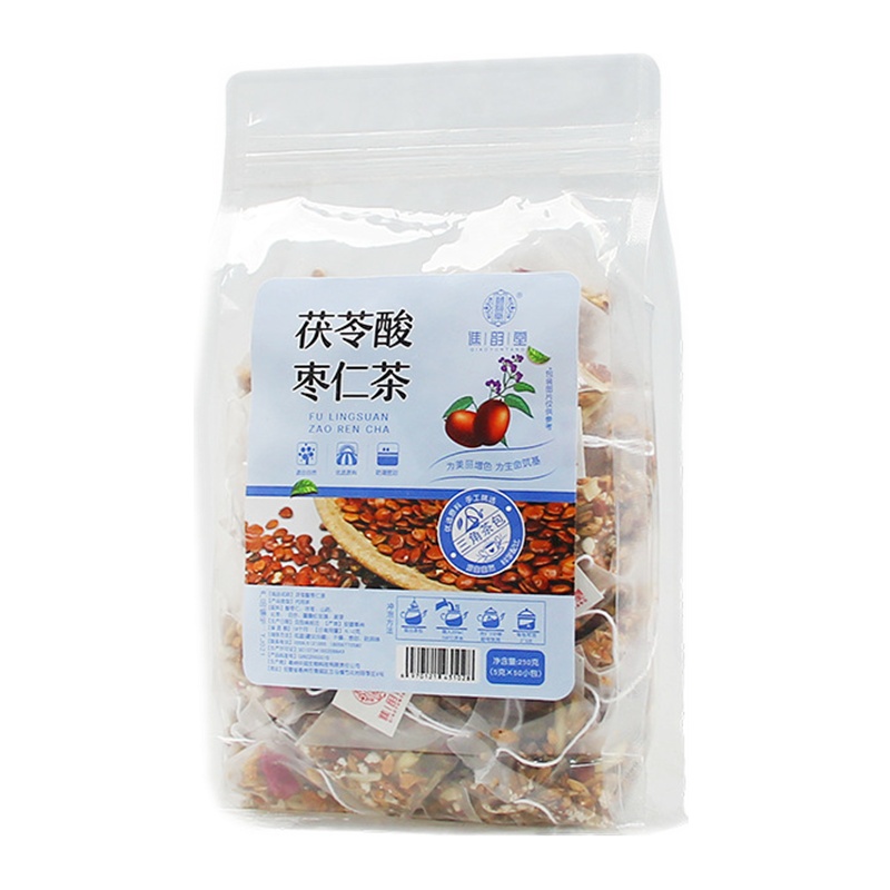 谯韵堂茯苓酸枣仁茶助眠茶50包量贩装三角包茶安舒茶睡安茶百合红枣山药茶茯苓重瓣玫瑰酸枣仁麦芽茶
