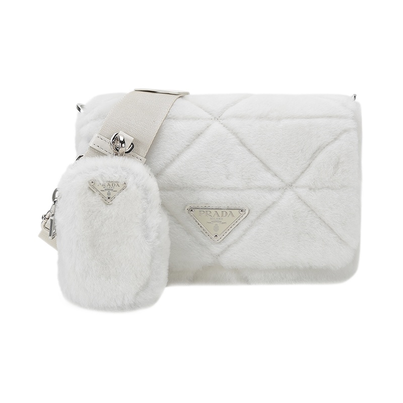 PRADA 普拉达 女士 System系列羊皮毛单肩斜挎包带小包1BD292 2EC9
