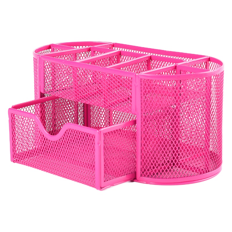 正彩笔筒金属彩色多功能网状办公收纳整理组合笔盒笔座文具2464