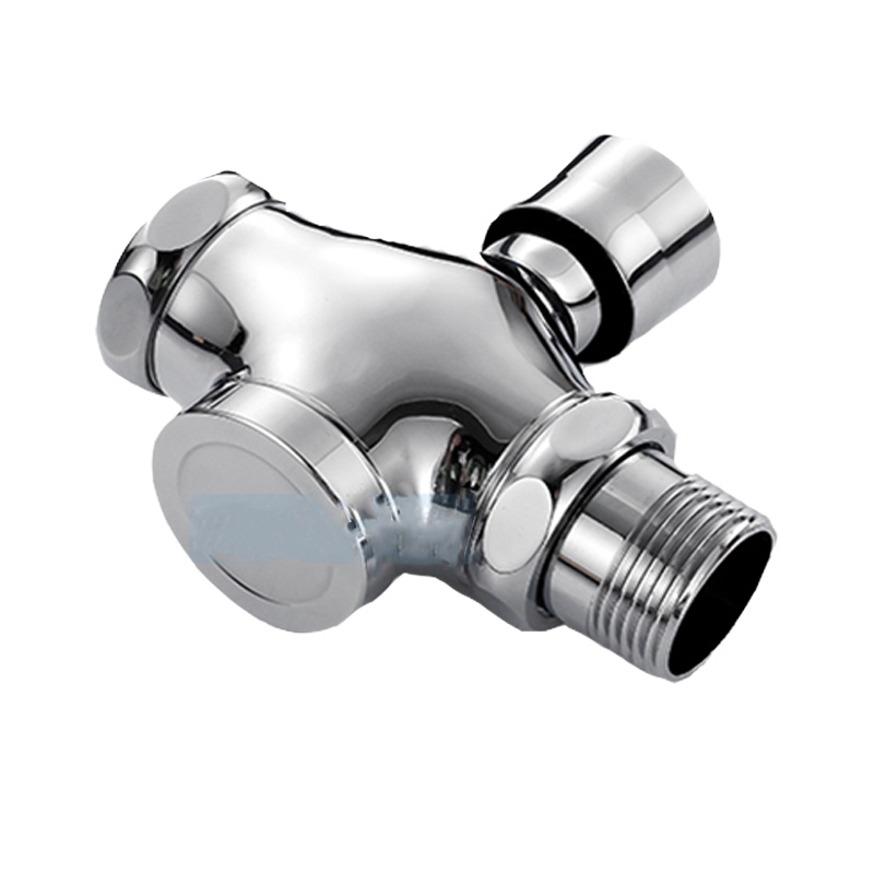 企购优品冲洗阀 手按按压式 大便冲洗阀 蹲便器四通手按冲洗阀 9108 厕所延时阀冲水阀