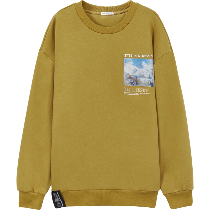 美特斯邦威圆领卫衣男宽松新款冬季贴布印花韩版潮流男士上衣