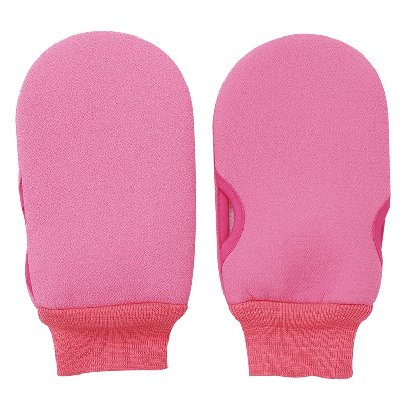 欧润哲 搓澡巾 双面加厚柔软搓澡手套沐浴清洁巾搓澡神器家务手套 2只装粉色