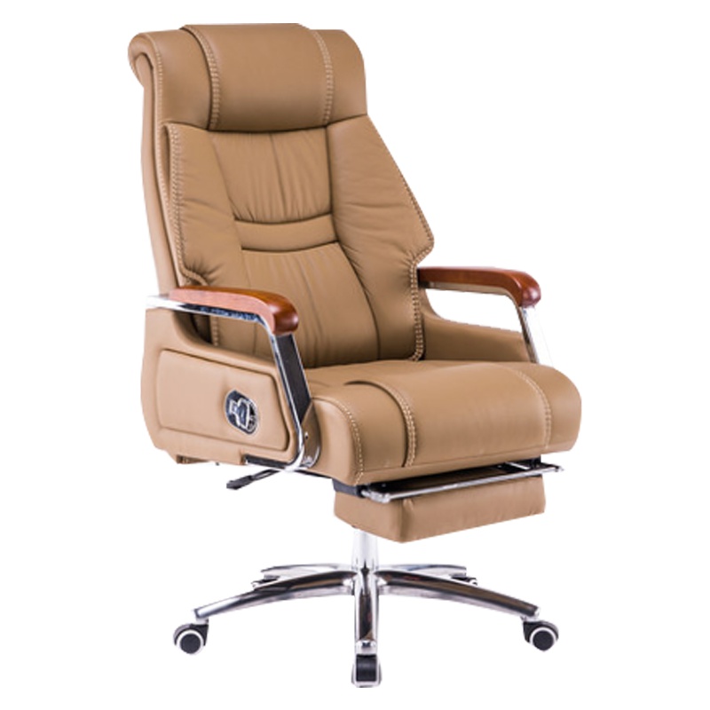 鑫金虎 电脑椅家用舒适午休椅可躺办公椅真皮老板椅升降转椅搁脚椅子