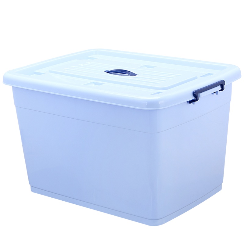 军根收纳箱加厚塑料整理盒有盖玩具筐大号衣服被子周转储物箱子40L