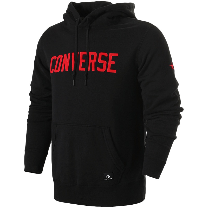 converse匡威男装卫衣连帽印花针织套头衫10007813. L 10007813-A01黑色