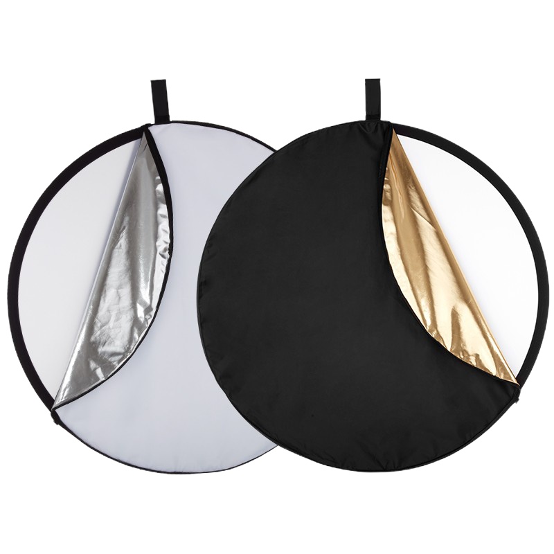 五合一反光板 摄影道具补光板 折叠挡光板控光板 柔光板摄影器材 金银黑白柔五合一 110cm五合一反光板