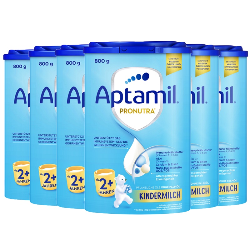 [6罐装 有效期25年12月后]原装进口德国爱他美Aptamil婴幼儿奶粉2+段800g 2岁以上进口婴幼儿奶粉