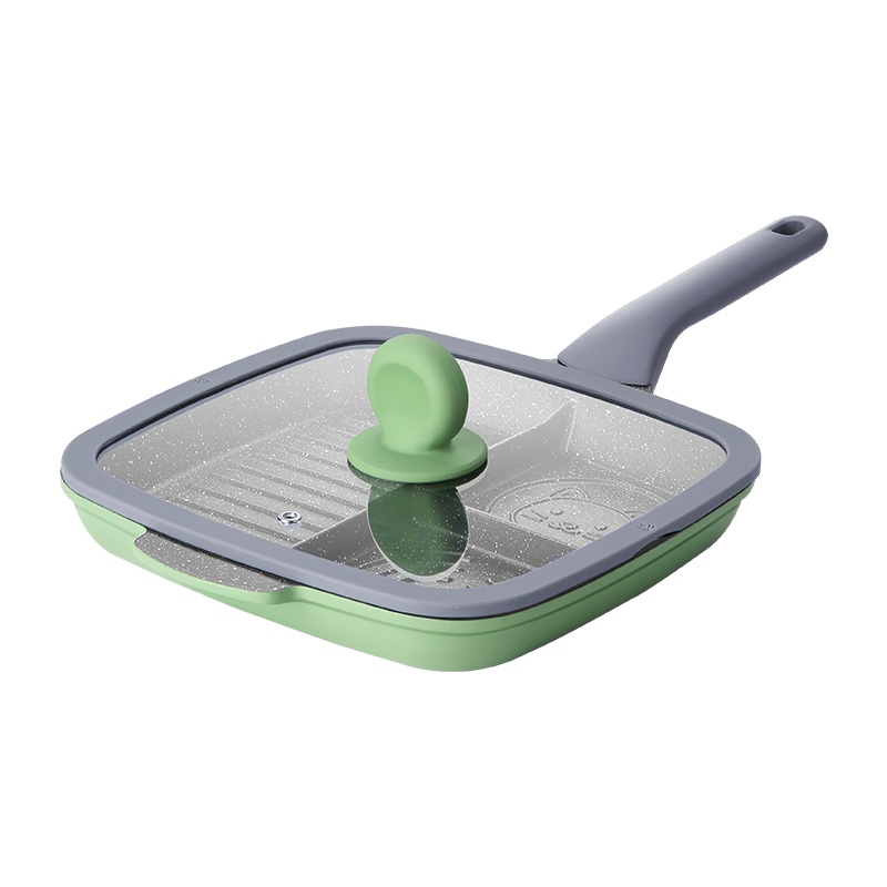 [年年桃花源同款]炊大皇平底锅不粘锅多功能早餐煎锅牛排锅煎蛋不粘少油烟煎盘牛扒煎盘电磁炉通用 26(无盖子)