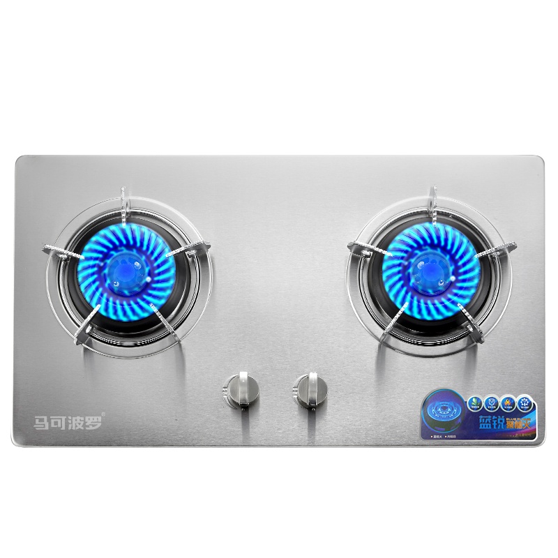 马可波罗 燃气灶双灶4.0KW猛火爆炒台嵌两用煤气灶节能不锈钢家用炉JZY-Q03(139) 液化气