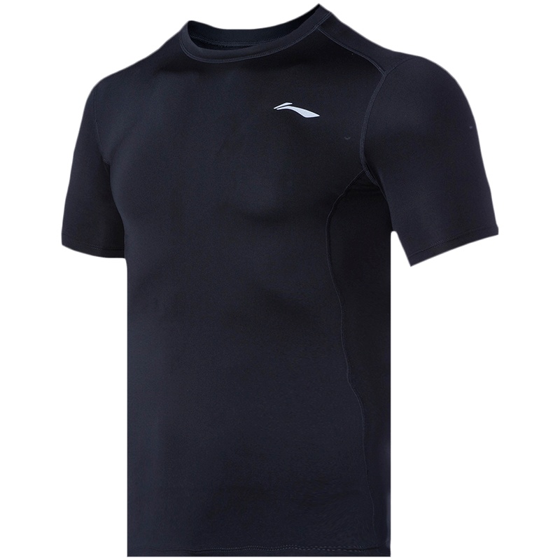 李宁健身衣男士新款训练系列短袖上衣夏季弹力紧身运动服