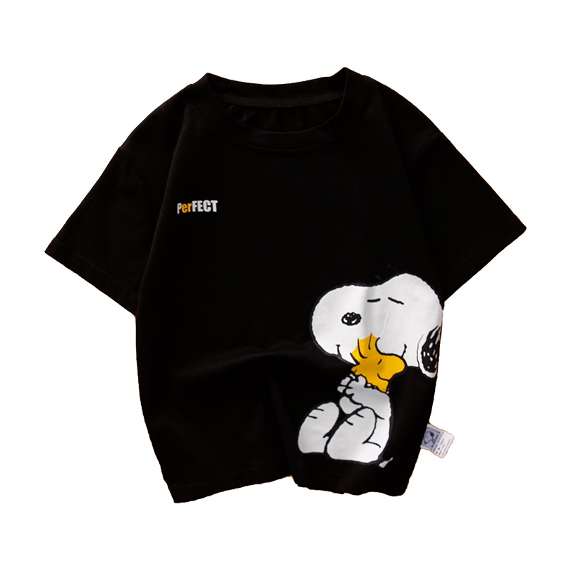史努比SNOOPY亲子装纯棉短袖T恤圆领半袖夏季男童女童运动休闲儿童T恤 L041T