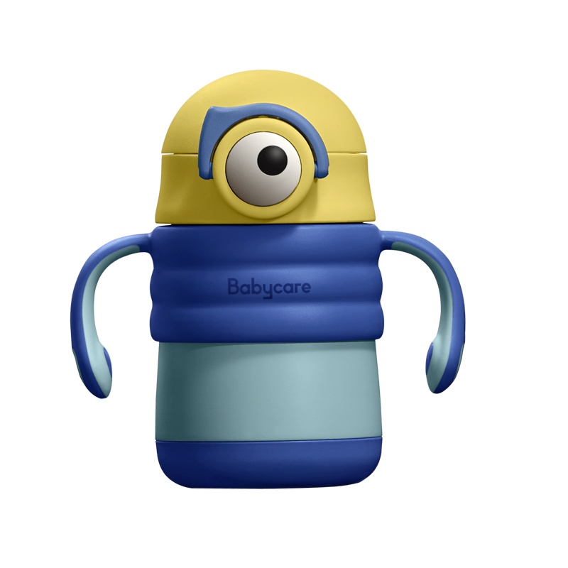 babycare婴儿保温杯儿童水杯不锈钢保温杯带吸管宝宝水杯外出携带 280ml 奥里安蓝