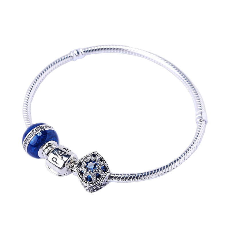 Pandora潘多拉 925银手镯 霜话之美系列 时尚串珠挂件成品手链