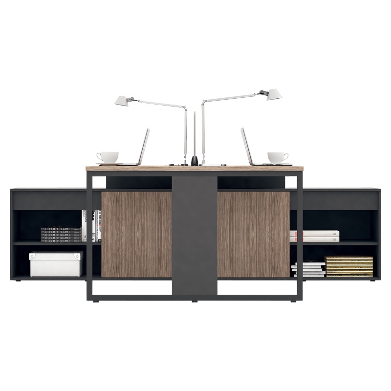 盛世之家 办公桌家具现代简约办公职员桌椅组合屏风工位 财务办公桌带压柜双人位 P-JLDG141S