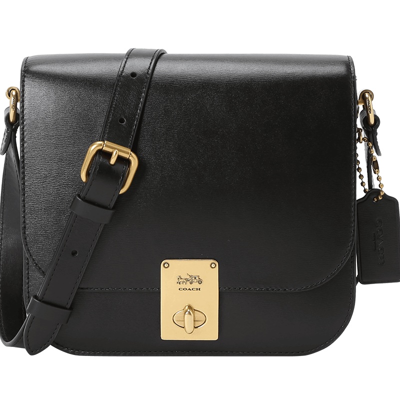 COACH蔻驰女包 HUTTON SADDLE豆腐方包 斜挎包 粒面皮 610