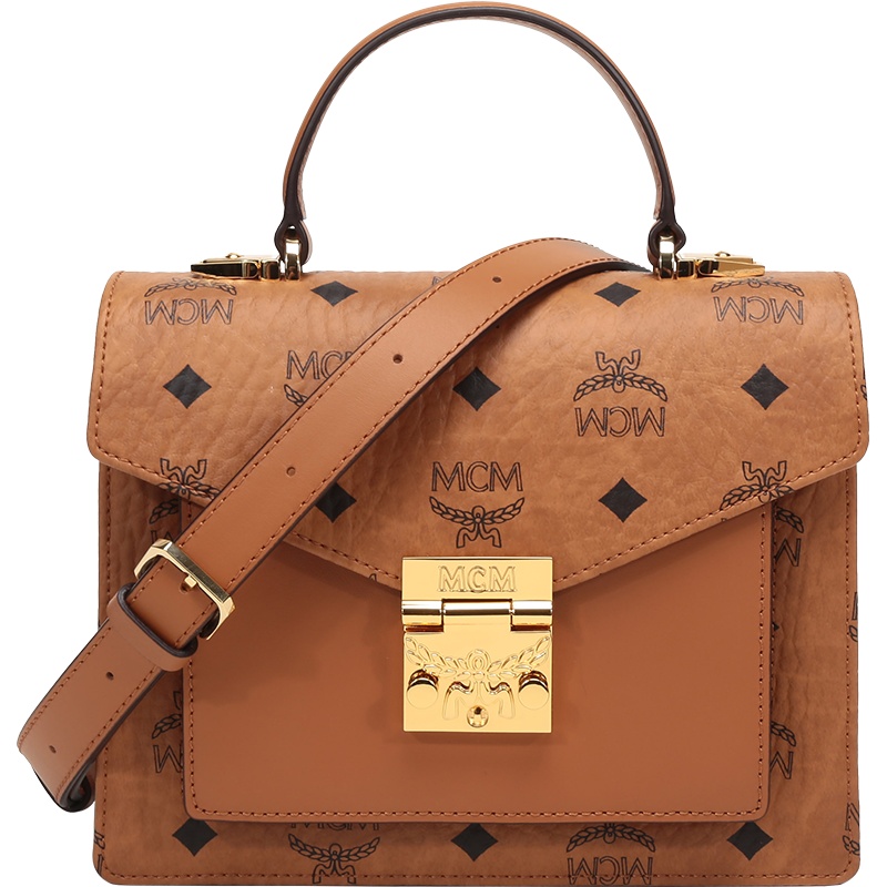 MCM 女士 人造革/牛皮革Patricia Satchel手提单肩斜挎包小号 MWEAAPA02