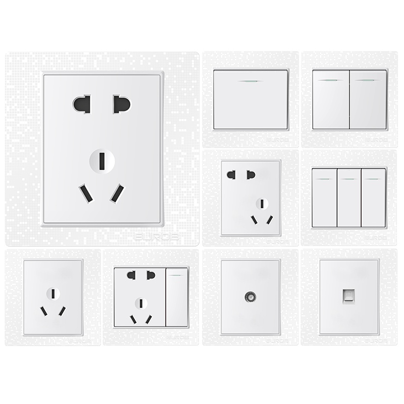 欧奔(EUROB)国际电工86型墙壁电源五孔带usb家用开关插座面板官方旗舰店
