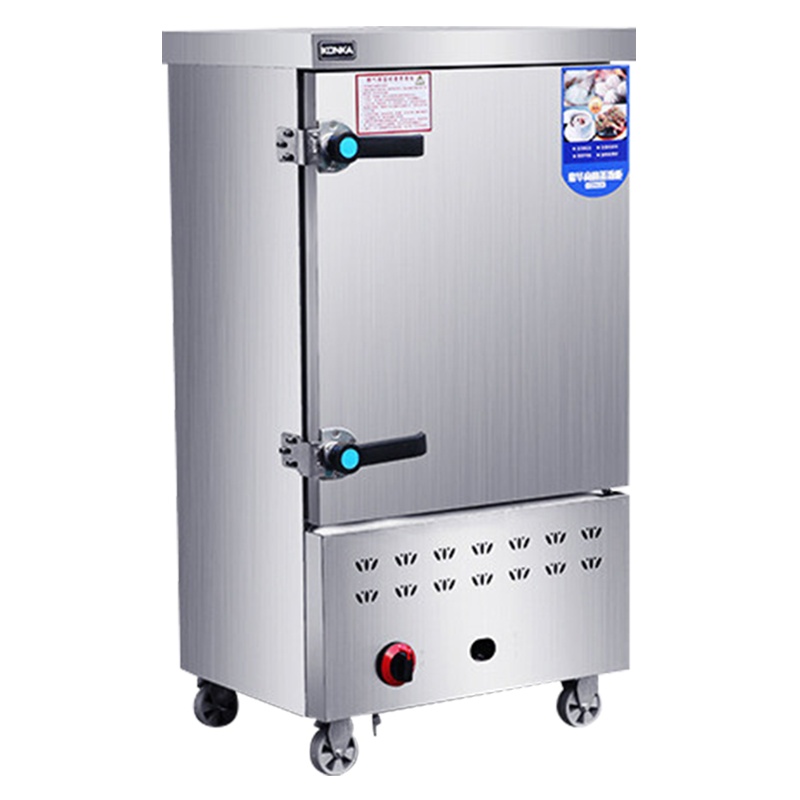 康佳(KONKA)KR-G120电蒸箱蒸饭柜 商用蒸箱12盘不锈钢燃气款蒸饭车蒸车大容量全自动食堂蒸饭机天然气/液化气