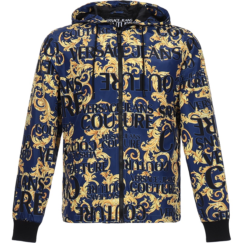 VERSACE JEANS COUTURE 范思哲 男士 聚酯纤维连帽夹克卫衣 C1GVA910 25076