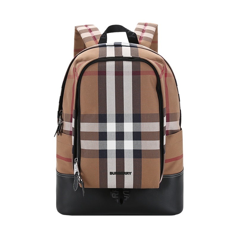 博柏利 BURBERRY 男款 织物配皮手提双肩包背包大号 80416721