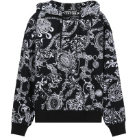 范思哲 VERSACE JEANS COUTURE 男士 棉质加绒款连帽长袖卫衣运动衫71GAI3C0 FS004