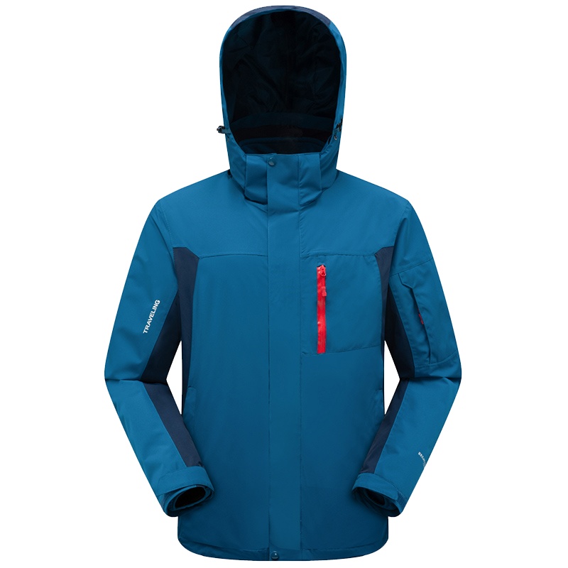 富贵鸟(FUGUINIAO)冬季新款滑雪服两件套加厚男士三合一保暖外套户外风衣