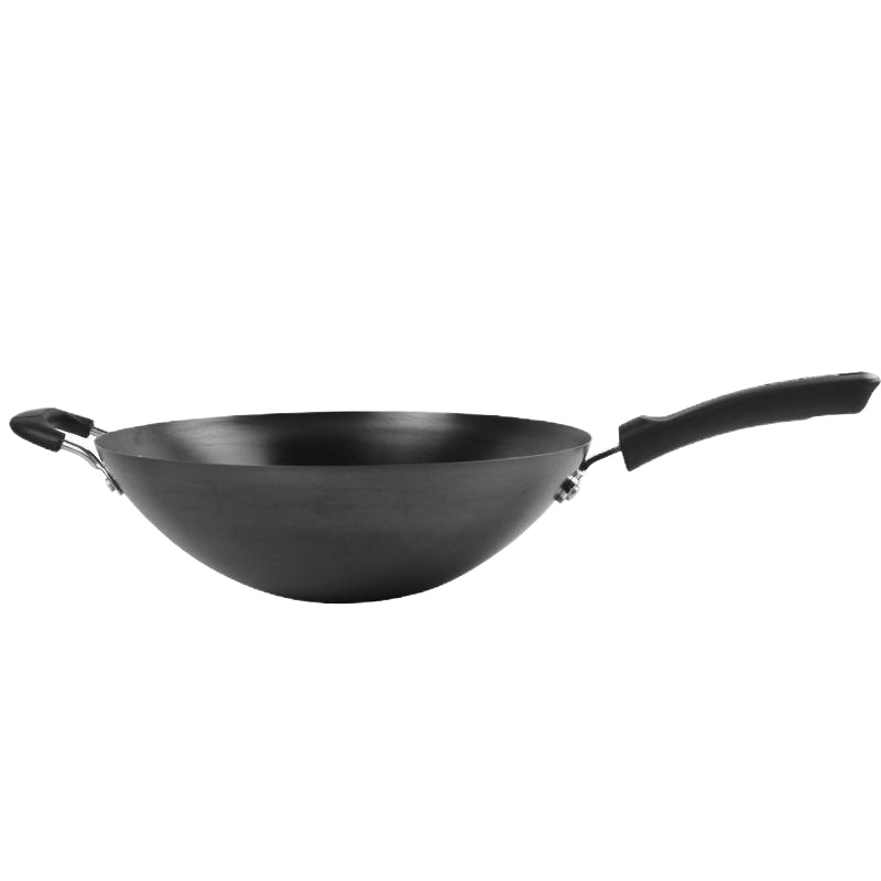 苏泊尔炒锅臻铁真不锈无涂层炒菜锅精铸铁锅平底燃气煤气明火专用 FC32T21 32cm 有副把手 带锅盖尖底