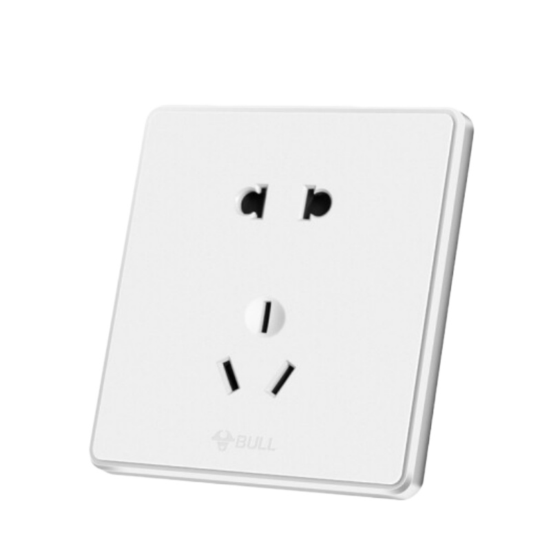 公牛(BULL)插座 无框大面板5孔 86型五孔电源插座V装饰开关插座面板G18Z223 纹理白 (单位:件)